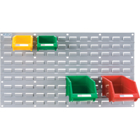 Metal Louvered Panel Bin Support Rack, 32 Bins, 36" W x 1/8" D x 19" H Pathway Supply LP