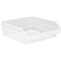 Shelf Bins, 11-1/8" W x 4" H x 11-5/8" D, Clear, 30 lbs. Capacity Pathway Supply LP
