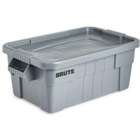 Bac de stockage Brute avec couvercle, 27,88” p x 16,5” la x 10,7" h, Capacit&eacute; 112 lb, Gris Pathway Supply LP