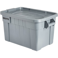 Bac de stockage Brute avec couvercle, 27,88” p x 17,38” la x 15,13” h, Capacit&eacute; 160 lb, Gris Pathway Supply LP