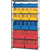 Shelving Unit with Stacking Bins, Steel, Magnum Bin, 650 lbs. Capacity, 42" W x 76" H Pathway Supply LP