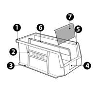 Bac empilable & &agrave; suspendre, 16-1/2" la, 7" h x 14-3/4" p, Bleu Pathway Supply LP