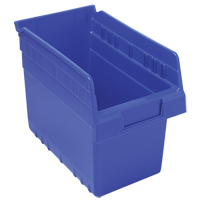 Store-Max Shelf Bins, 6-5/8" W x 8" H x 11-5/8" D, Blue, 44 lbs. Capacity Pathway Supply LP
