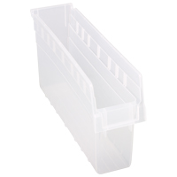 Store-Max Shelf Bins, 4-3/8" W x 8" H x 17-7/8" D, Clear, 56 lbs. Capacity Pathway Supply LP