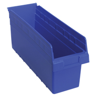Store-Max Shelf Bins, 6-5/8" W x 8" H x 17-7/8" D, Blue, 56 lbs. Capacity Pathway Supply LP