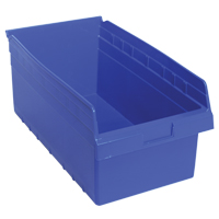 Store-Max Shelf Bins, 11-1/8" W x 8" H x 17-7/8" D, Blue, 56 lbs. Capacity Pathway Supply LP