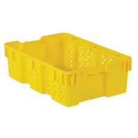 Contenant en plastique empilable Stack-N-Nest pour l'agriculture, 16" x 23,9" x 7,3", Jaune Pathway Supply LP
