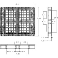 RackoCell Plastic Pallet, 4-Way Entry, 48" L x 40" W x 6-1/3" H Pathway Supply LP