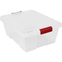 Plastic Latch Container, 15.875" W x 21" D x 7.75" H, Clear Pathway Supply LP