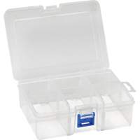 Plastic Compartment Box, 4.75" W x 6.75" D x 2.25" H, 6 Compartments Pathway Supply LP