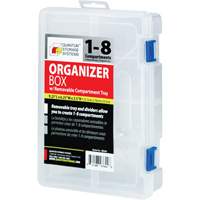 Plastic Compartment Box, 6.25" W x 9.25" D x 2.2" H, 8 Compartments Pathway Supply LP