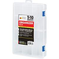 Plastic Compartment Box, 7.75" W x 11.75" D x 2.2" H, 10 Compartments Pathway Supply LP