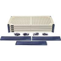 Wire Shelving Unit with Plastic Shelves, Wire Frame with Plastic Shelves, Boltless, 600 lbs. Capacity, 30" W x 72" H x 18" D Pathway Supply LP