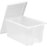 Heavy-Duty Stack & Nest Tote, 15" x 19.5" x 29.5", Clear Pathway Supply LP