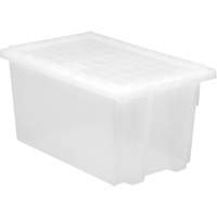 Heavy-Duty Stack & Nest Tote, 15" x 19.5" x 29.5", Clear Pathway Supply LP