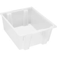 Heavy-Duty Stack & Nest Tote, 10" x 19.5" x 23.5", Clear Pathway Supply LP