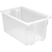 Heavy-Duty Stack & Nest Tote, 12" x 19.5" x 23.5", Clear Pathway Supply LP