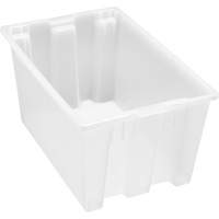 Heavy-Duty Stack & Nest Tote, 15" x 19.5" x 29.5", Clear Pathway Supply LP
