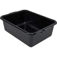 All-Purpose Flat-Bottom Storage Tub, 7" H x 15" D x 21" L, Plastic, Black Pathway Supply LP