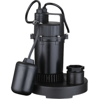 Thermoplastic Submersible Sump Pump, 2560 GPH, 115 V, 4.6 A, 1/3 HP Pathway Supply LP