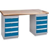 &eacute;tabli pr&eacute;conçu, Deux tiroirs, Cap 2500 lb, 72" la x 36" p, 34" h Pathway Supply LP