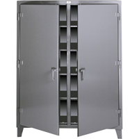 Double Shift Storage Cabinets, Steel, 8 Shelves, 72" H x 48" W x 24" D, Dark Grey Pathway Supply LP