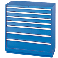 Armoires de rangement avec tiroirs, 7 tiroirs, 40-1/4" la x 22-1/2" p x 41-3/4" h, Bleu brillant Pathway Supply LP