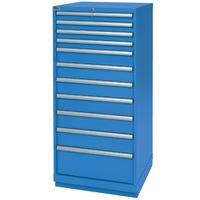 Armoires de rangement avec tiroirs, 11 tiroirs, 28-1/4" la x 28-1/2" p x 59-1/2" h, Bleu brillant Pathway Supply LP