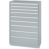 Armoires de rangement avec tiroirs, 9 tiroirs, 40-1/4" la x 22-1/2" p x 59-1/2" h, Gris Pathway Supply LP