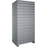 Industrial Drawer Cabinets With Base, 90 Drawers, 34-1/8" W x 12-1/4" D x 69-1/8" H, Grey Pathway Supply LP
