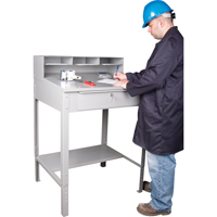 Open Floor Style Shop Desk, 34-1/2" W x 30" D x 53" H, Grey Pathway Supply LP