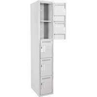 Assembled Clean Line Personal Effects Lockers, 5 -tier, 12" x 72" x 12", Steel Pathway Supply LP