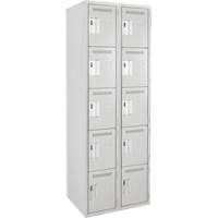 Assembled Clean Line Personal Effects Lockers, 5 -tier, Bank of 2, 12" x 72" x 24", Steel Pathway Supply LP