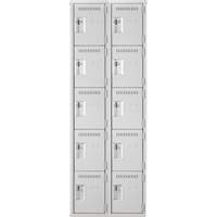 Assembled Clean Line Personal Effects Lockers, 5 -tier, Bank of 2, 12" x 72" x 24", Steel Pathway Supply LP