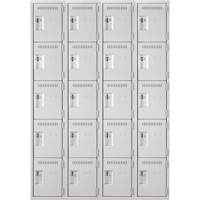 Assembled Clean Line Personal Effects Lockers, 5 -tier, Bank of 4, 12" x 72" x 48", Steel Pathway Supply LP