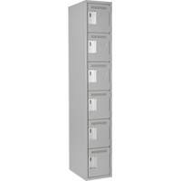 Clean Line Lockerettes, 6 -tier, 12" x 18" x 72", Steel, Grey, Rivet (Assembled) Pathway Supply LP