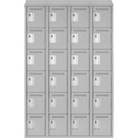 Clean Line Lockerette , 6 -tier, Bank of 4, 48" x 18" x 78", Steel, Grey, Rivet (Assembled) Pathway Supply LP