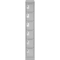 Clean Line Lockerette, 6 -tier, 12" x 18" x 82", Steel, Grey, Rivet (Assembled) Pathway Supply LP
