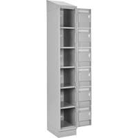 Clean Line Lockerette, 6 -tier, Bank of 4, 48" x 18" x 82", Steel, Grey, Rivet (Assembled) Pathway Supply LP