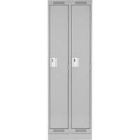Clean Line Lockers, Bank of 2, 24" x 18" x 76", Steel, Grey, Rivet (Assembled) Pathway Supply LP
