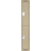 Casiers Clean Line, 2 niveaux, 12" x 18" x 72", Acier, Beige, Rivet (assembl&eacute;) Pathway Supply LP