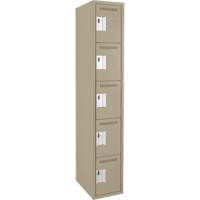 Assembled Clean Line Personal Effects Lockers, 5 -tier, 12" x 72" x 12", Steel Pathway Supply LP