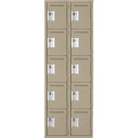 Assembled Clean Line Personal Effects Lockers, 5 -tier, Bank of 2, 12" x 72" x 24", Steel Pathway Supply LP