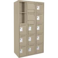 Assembled Clean Line Personal Effects Lockers, 5 -tier, Bank of 3, 12" x 72" x 36", Steel Pathway Supply LP