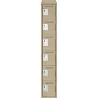 Clean Line Lockerette, 6 -tier, 12" x 18" x 78", Steel, Beige, Rivet (Assembled) Pathway Supply LP