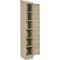 Clean Line Lockerette , 6 -tier, Bank of 4, 48" x 18" x 82", Steel, Beige, Rivet (Assembled) Pathway Supply LP