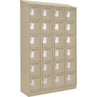 Clean Line Lockerette , 6 -tier, Bank of 4, 48" x 18" x 82", Steel, Beige, Rivet (Assembled) Pathway Supply LP