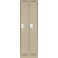 Clean Line Lockers, Bank of 2, 24" x 18" x 76", Steel, Beige, Rivet (Assembled) Pathway Supply LP