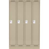 Clean Line Lockers, Bank of 4, 48" x 18" x 76", Steel, Beige, Rivet (Assembled) Pathway Supply LP