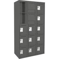 Assembled Clean Line Personal Effects Lockers, 5 -tier, Bank of 3, 12" x 72" x 36", Steel Pathway Supply LP